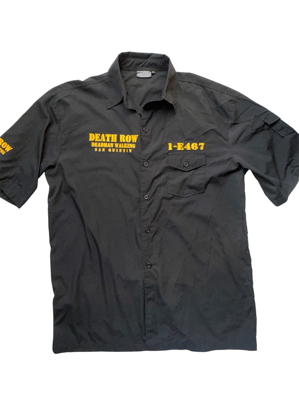 Living Dead Souls Black Short-Sleeve Button-Up Workwear Shirt | Men’s XXL